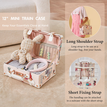 UNIWALKER Vintage Luggage Set, TSA Key Lock, Fashion Girl