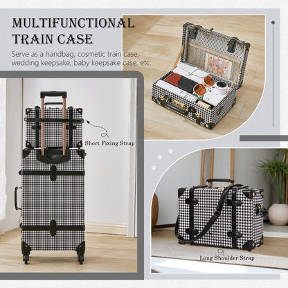 UNIWALKER 2PCS Vintage Suitcase Set for Women, Grid