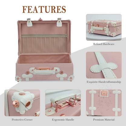 Baby Keepsake Case Handmade Memory Storage Box, Embossed Pink, 13''