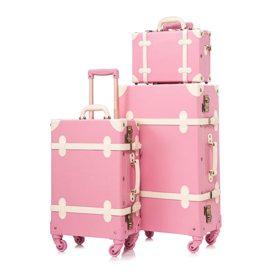 Uniwalker 12"+20"+26" Vintage Luggage - Pink