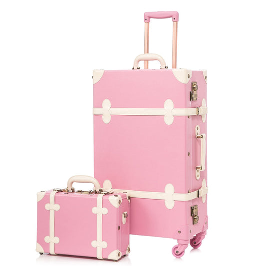 Uniwalker 12"+26" Vintage Luggage - Pink