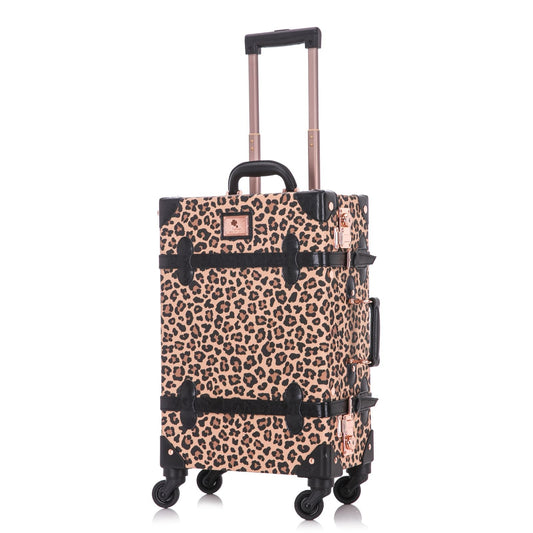 Uniwalker 20"  Vintage Luggage - Leopard Print