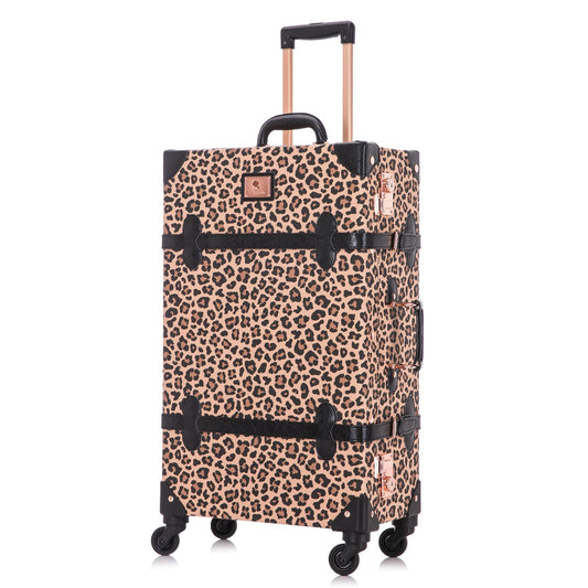 Uniwalker 26"  Vintage Luggage - Leopard Print