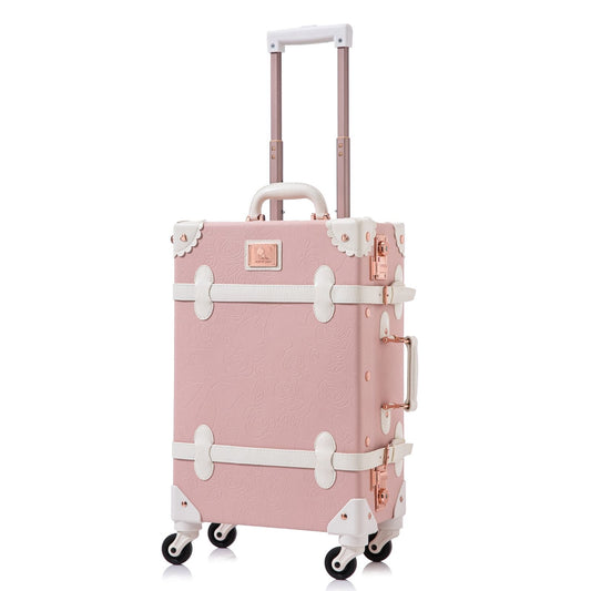 Uniwalker 20"  Vintage Luggage - Embossed Pink