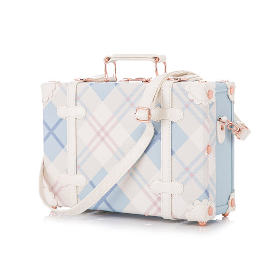 Uniwalker 12"  Vintage Luggage - Blue Plaid