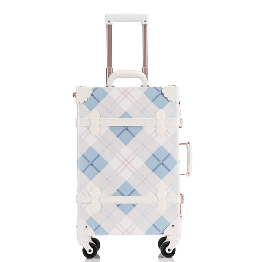 Uniwalker 20"  Vintage Luggage - Blue Plaid