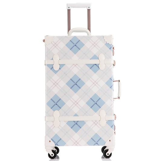 Uniwalker 26"  Vintage Luggage - Blue Plaid