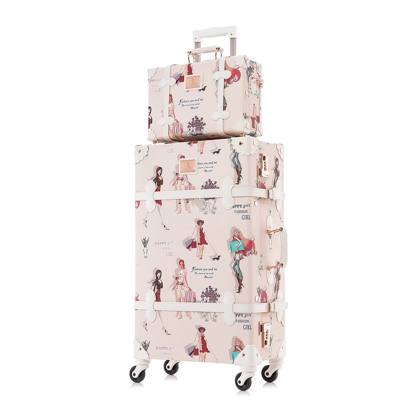 Uniwalker 12"+26" Vintage Luggage - Girl Pattern