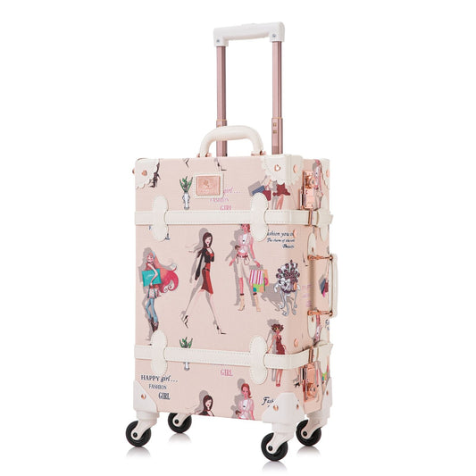 Uniwalker 20"  Vintage Luggage - Girl Pattern