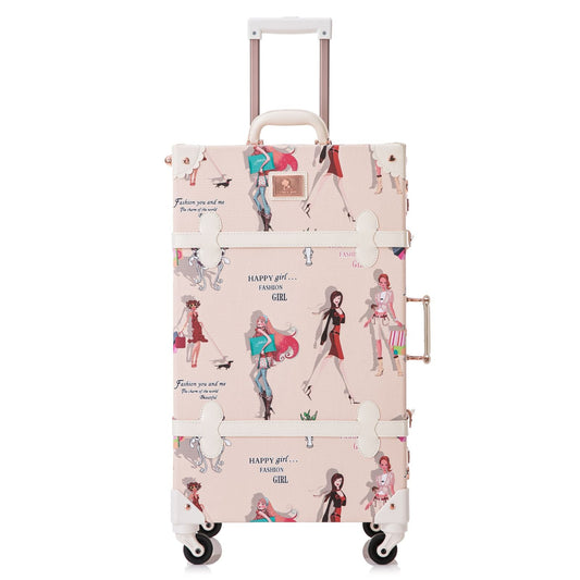 Uniwalker 26"  Vintage Luggage - Girl Pattern