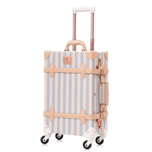 Uniwalker 20"  Vintage Luggage - Blue Stripe