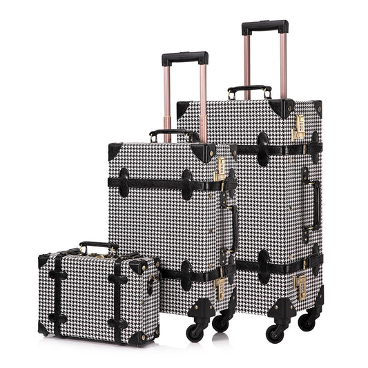 Uniwalker 12"+20"+26" Vintage Luggage - Houndstooth