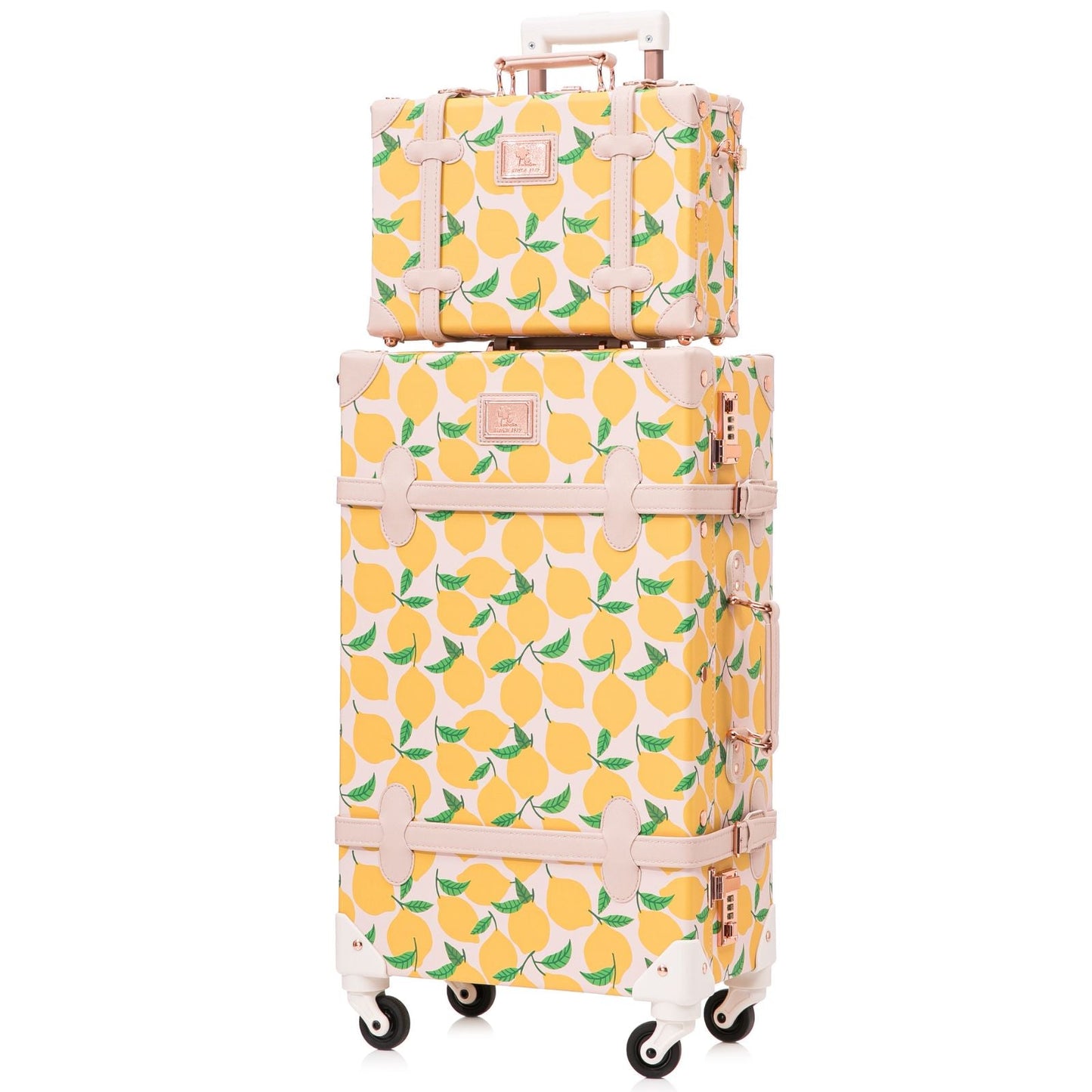 Uniwalker 12"+26" Vintage Luggage - Lemon Print