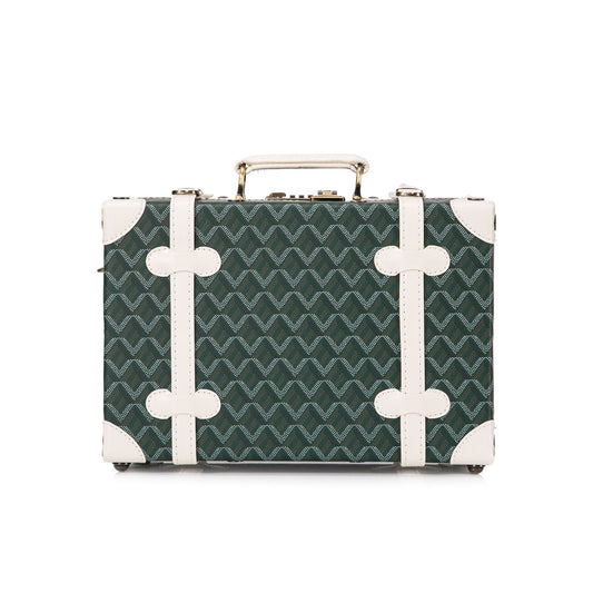 Uniwalker 12"  Vintage Luggage - Green Geo Pattern