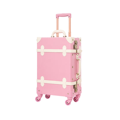 UNIWALKER Vintage Luggage Set, TSA Key Lock, Rose Pink