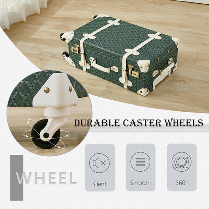 UNIWALKER Vintage Luggage Set, Geometry Green