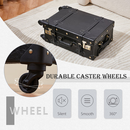 UNIWALKER Vintage Luggage Set, Combination Lock, Black