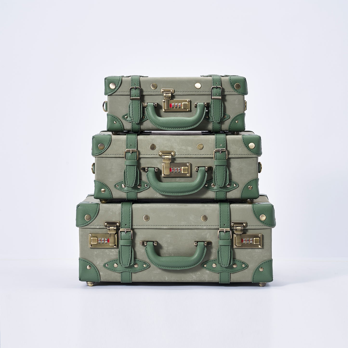 UNIWALKER Vintage Luggage Set, Emerald Green