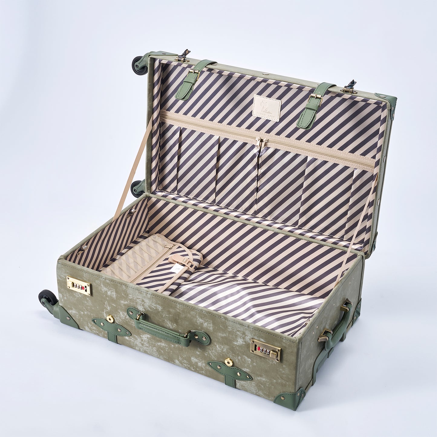 UNIWALKER Vintage Luggage Set, Emerald Green