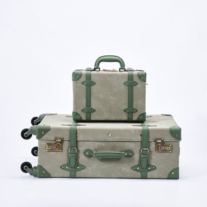 UNIWALKER Vintage Luggage Set, Emerald Green