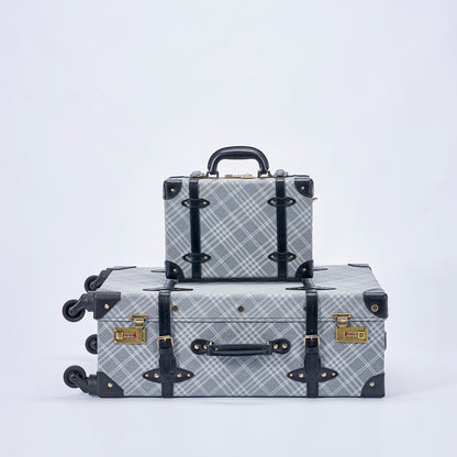 UNIWALKER Vintage Suitcase Set, Grey Plaid