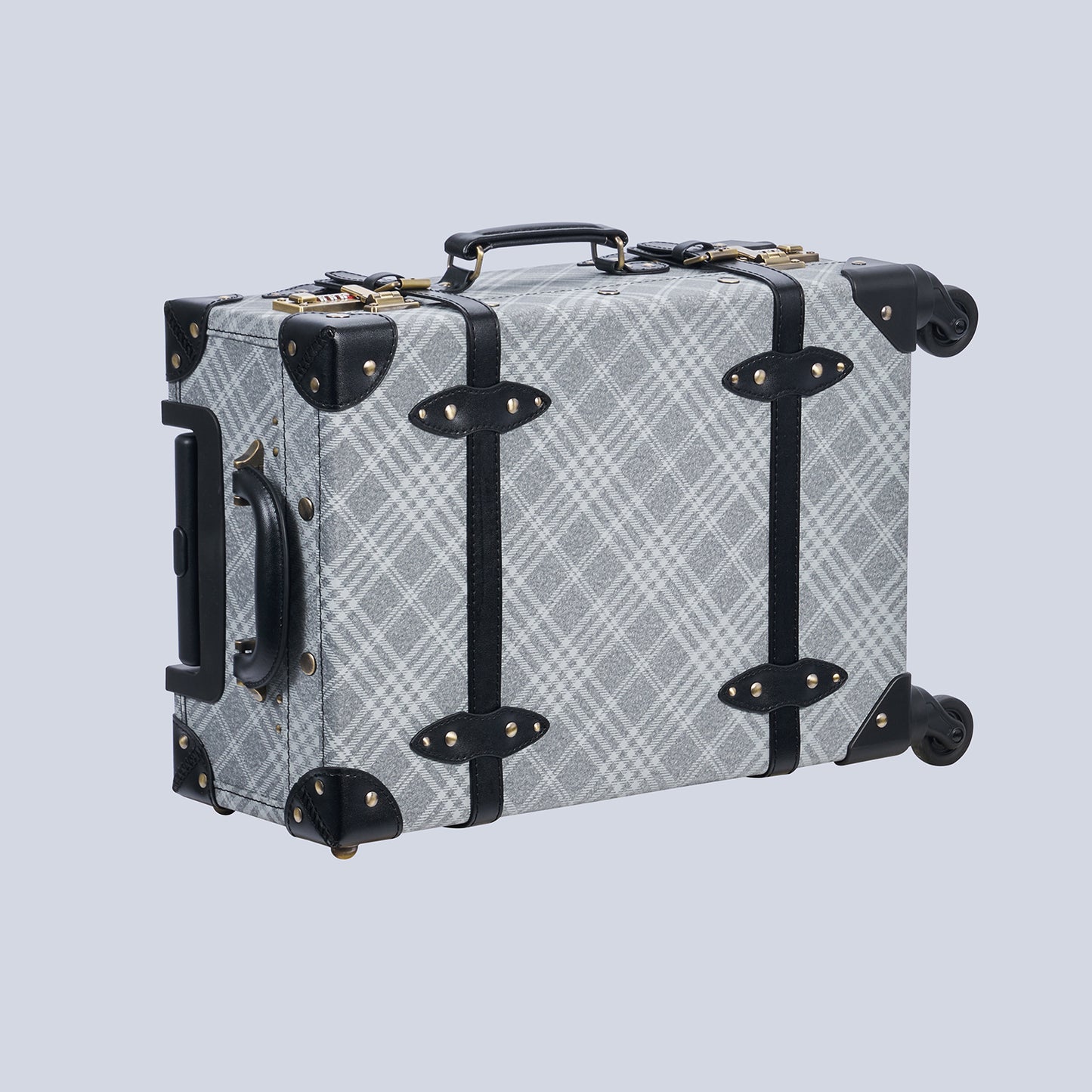UNIWALKER Vintage Suitcase Set, Grey Plaid