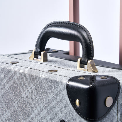 UNIWALKER Vintage Suitcase Set, Grey Plaid