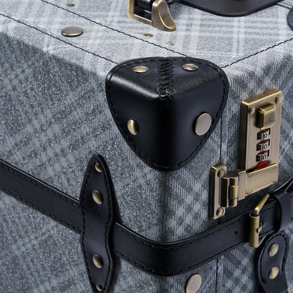 UNIWALKER Vintage Suitcase Set, Grey Plaid