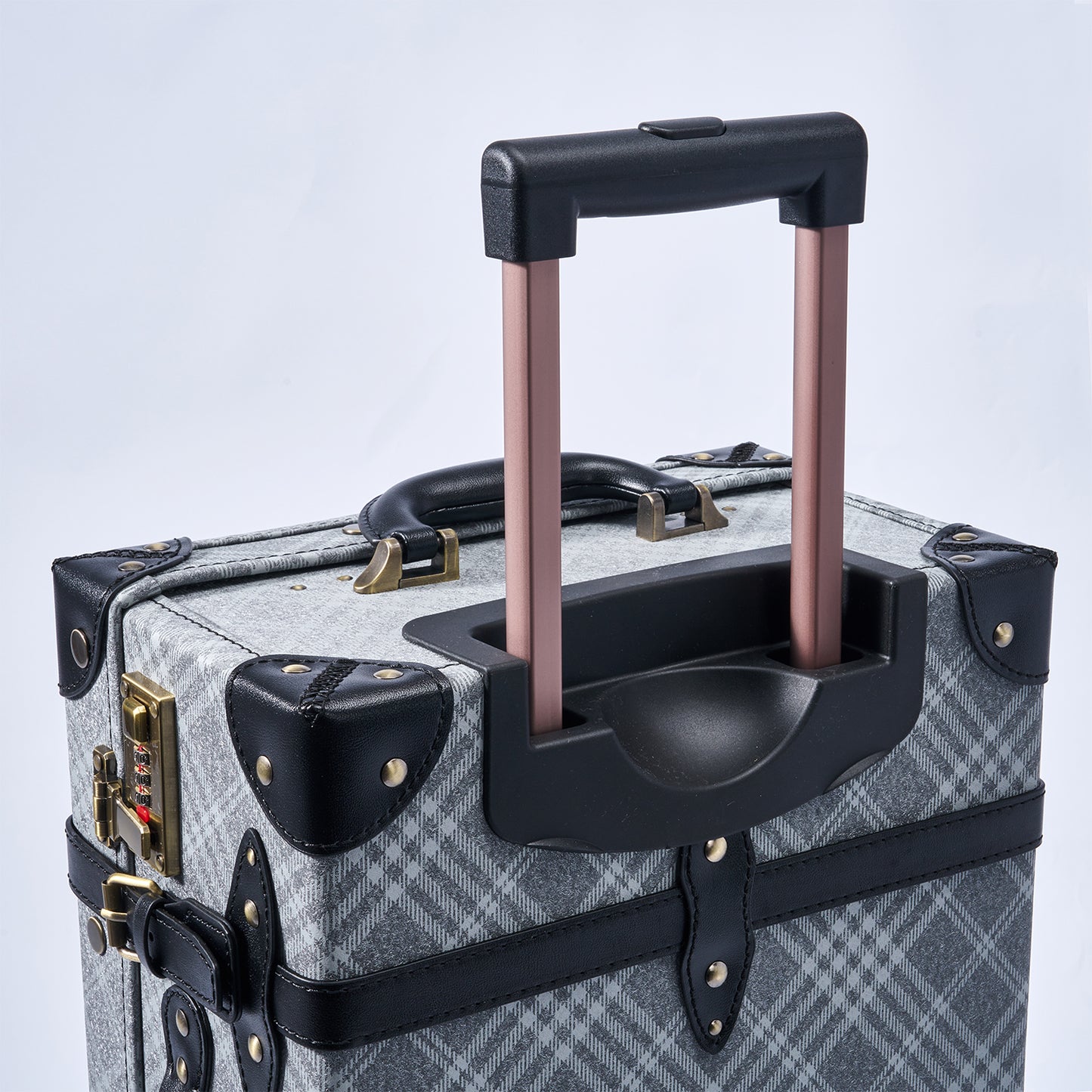 UNIWALKER Vintage Suitcase Set, Grey Plaid