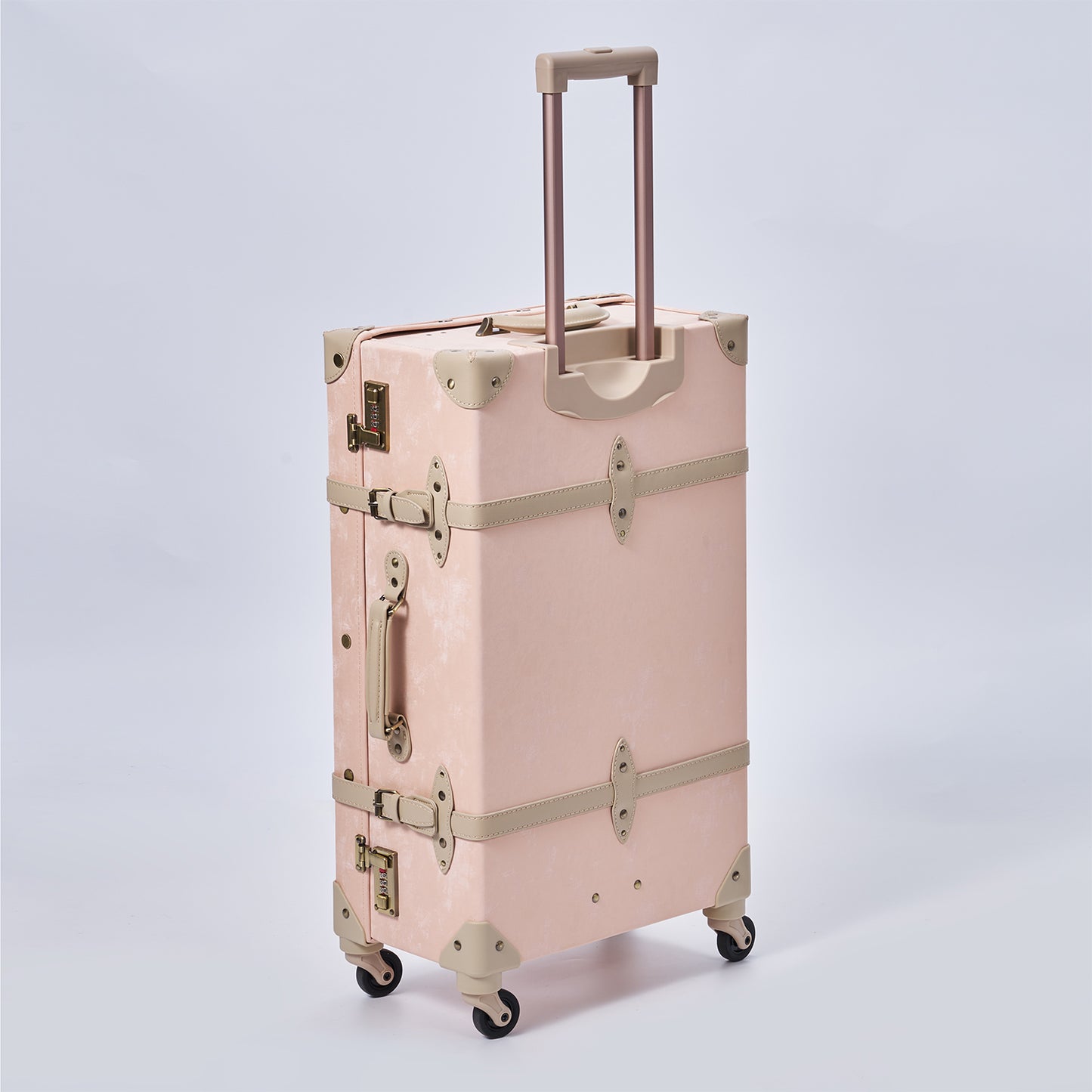 UNIWALKER Vintage Luggage Set, Velvet Pink