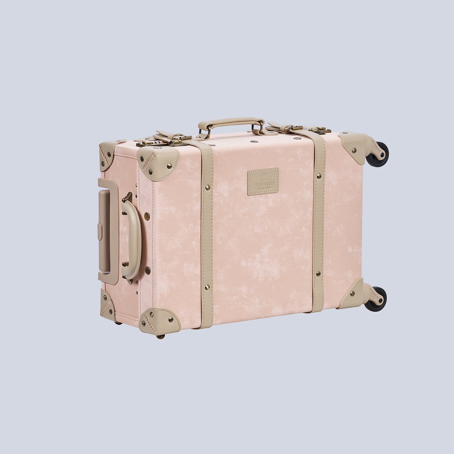 UNIWALKER Vintage Luggage Set, Velvet Pink