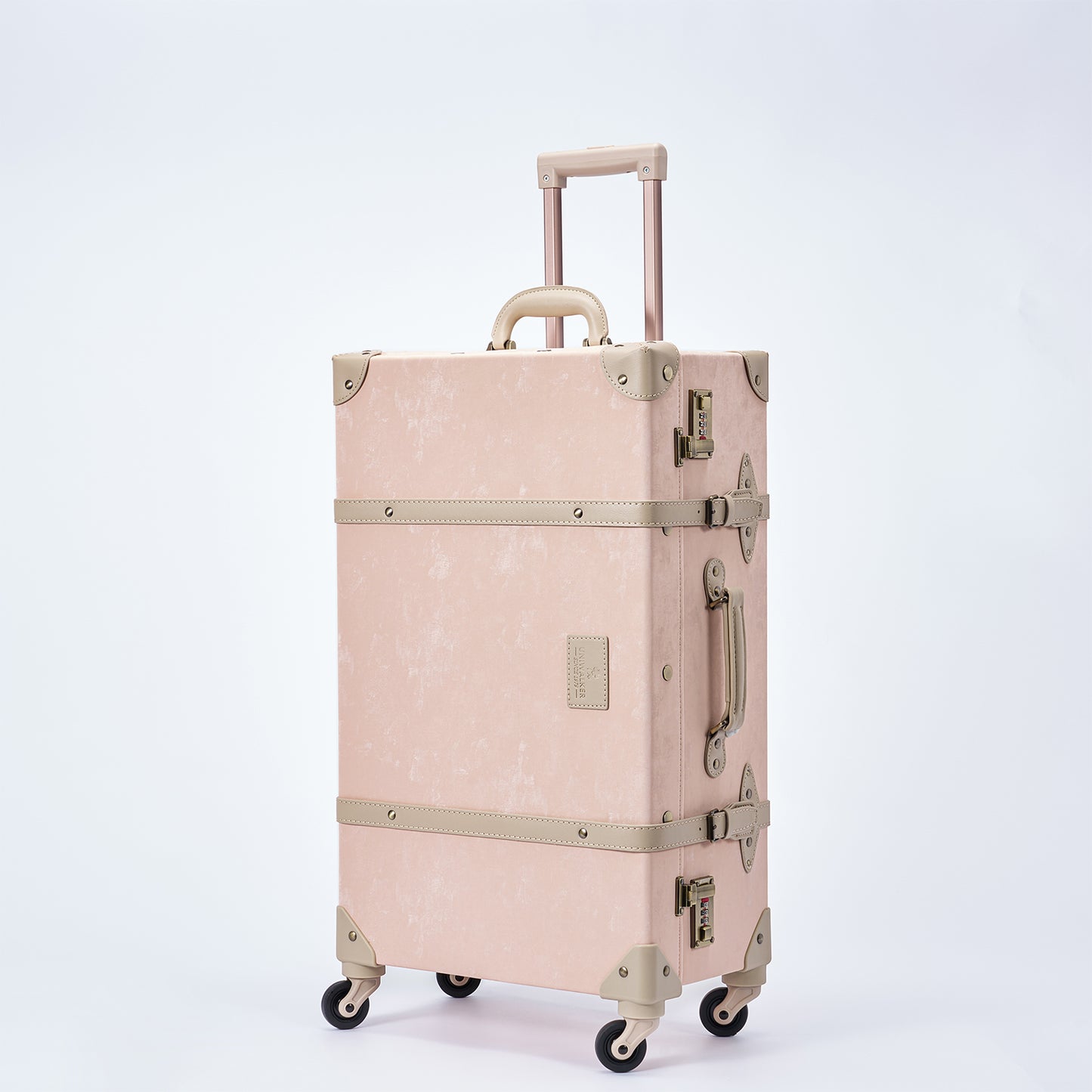 UNIWALKER Vintage Luggage Set, Velvet Pink