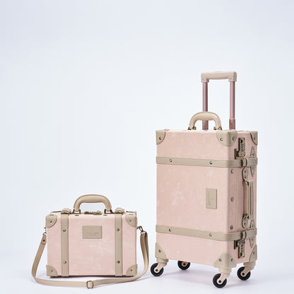 UNIWALKER Vintage Luggage Set, Velvet Pink