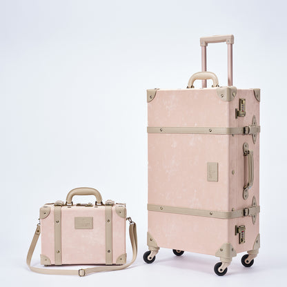 UNIWALKER Vintage Luggage Set, Velvet Pink
