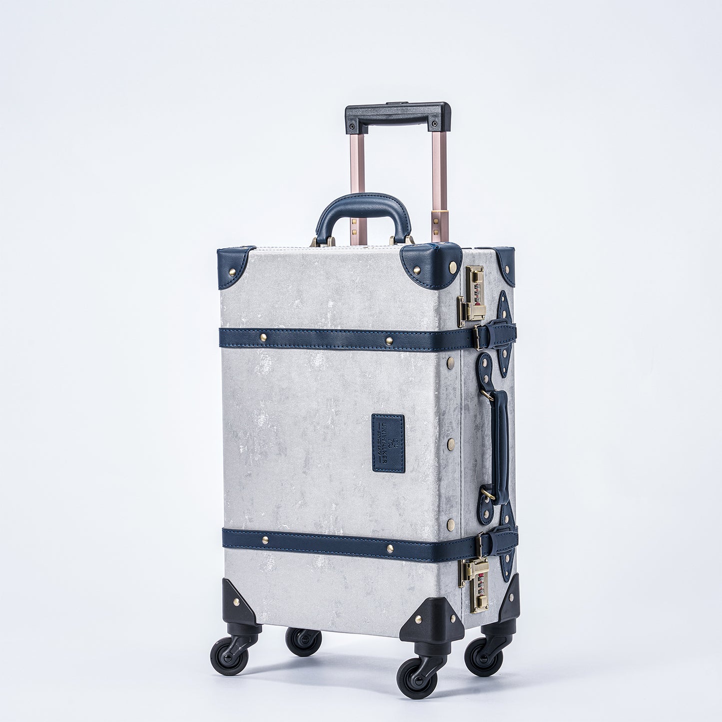 UNIWALKER Vintage Suitcase Set, Silver Grey