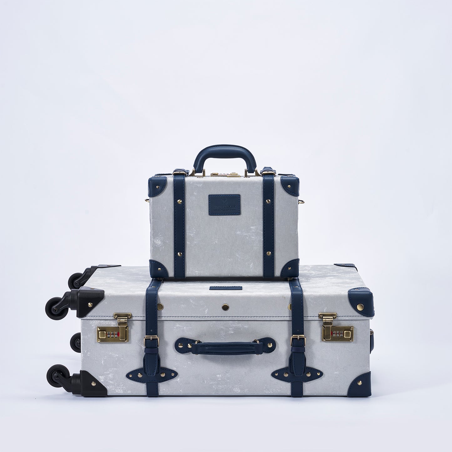 UNIWALKER Vintage Suitcase Set, Silver Grey