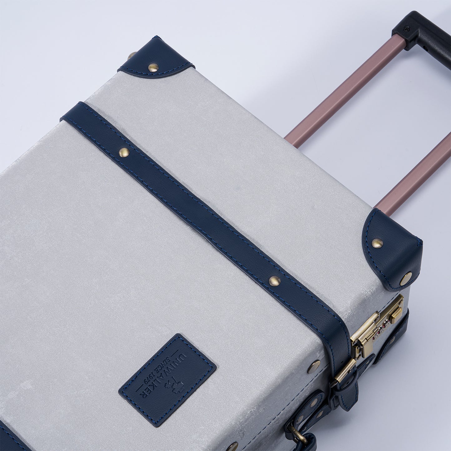 UNIWALKER Vintage Suitcase Set, Silver Grey