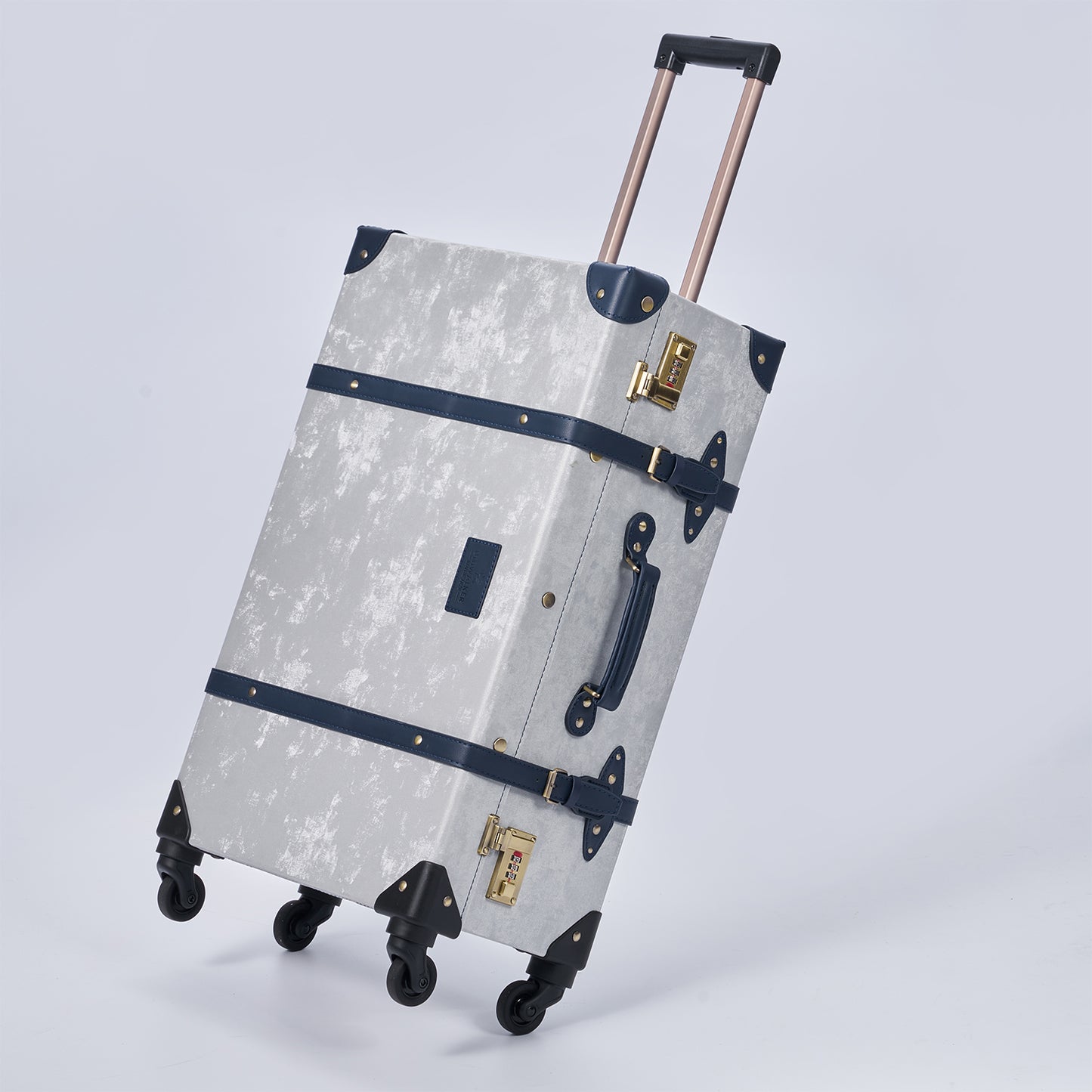 UNIWALKER Vintage Suitcase Set, Silver Grey