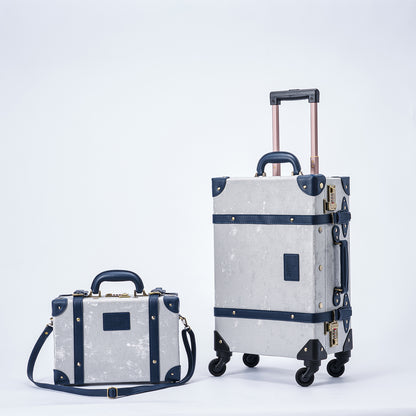 UNIWALKER Vintage Suitcase Set, Silver Grey