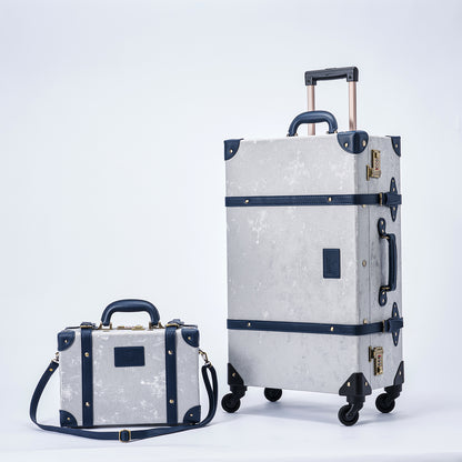UNIWALKER Vintage Suitcase Set, Silver Grey