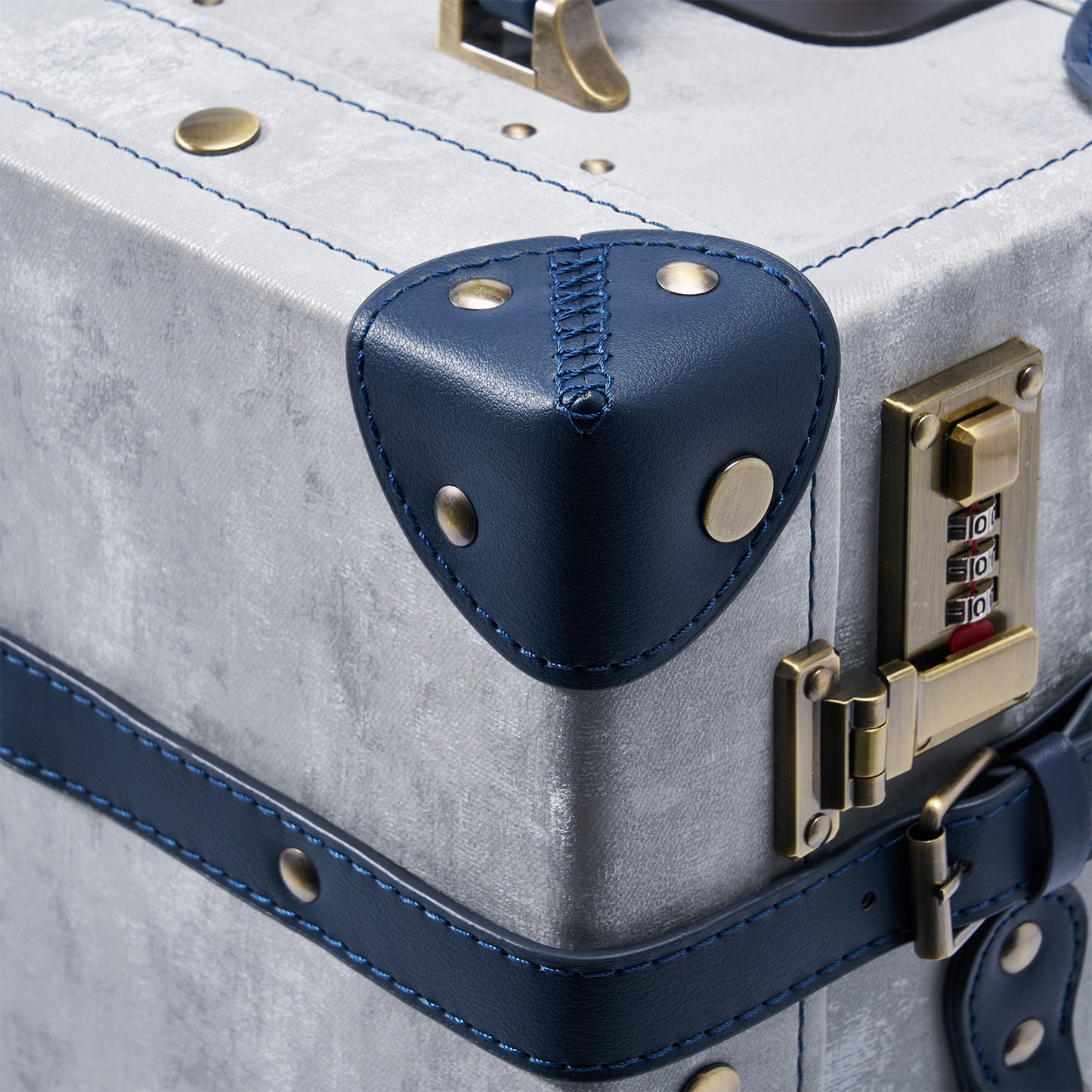 UNIWALKER Vintage Suitcase Set, Silver Grey